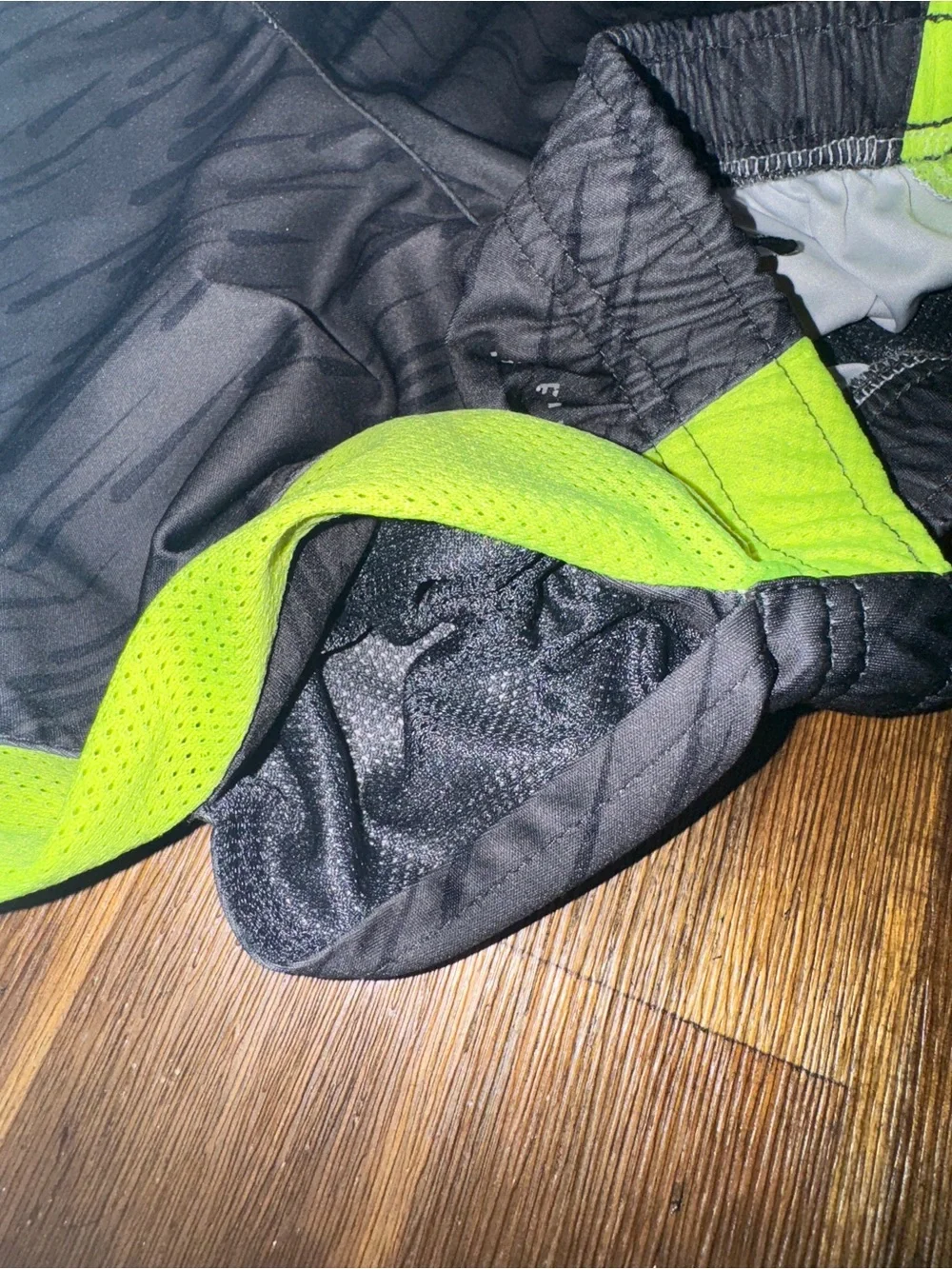 Nike Dri-FIT Boys Athletic Shorts - Gray & Volt Performance Shorts - Size 7